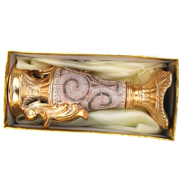 Luxe Collection Gold Crystal Embellished Ceramic Candlestick Holder Small